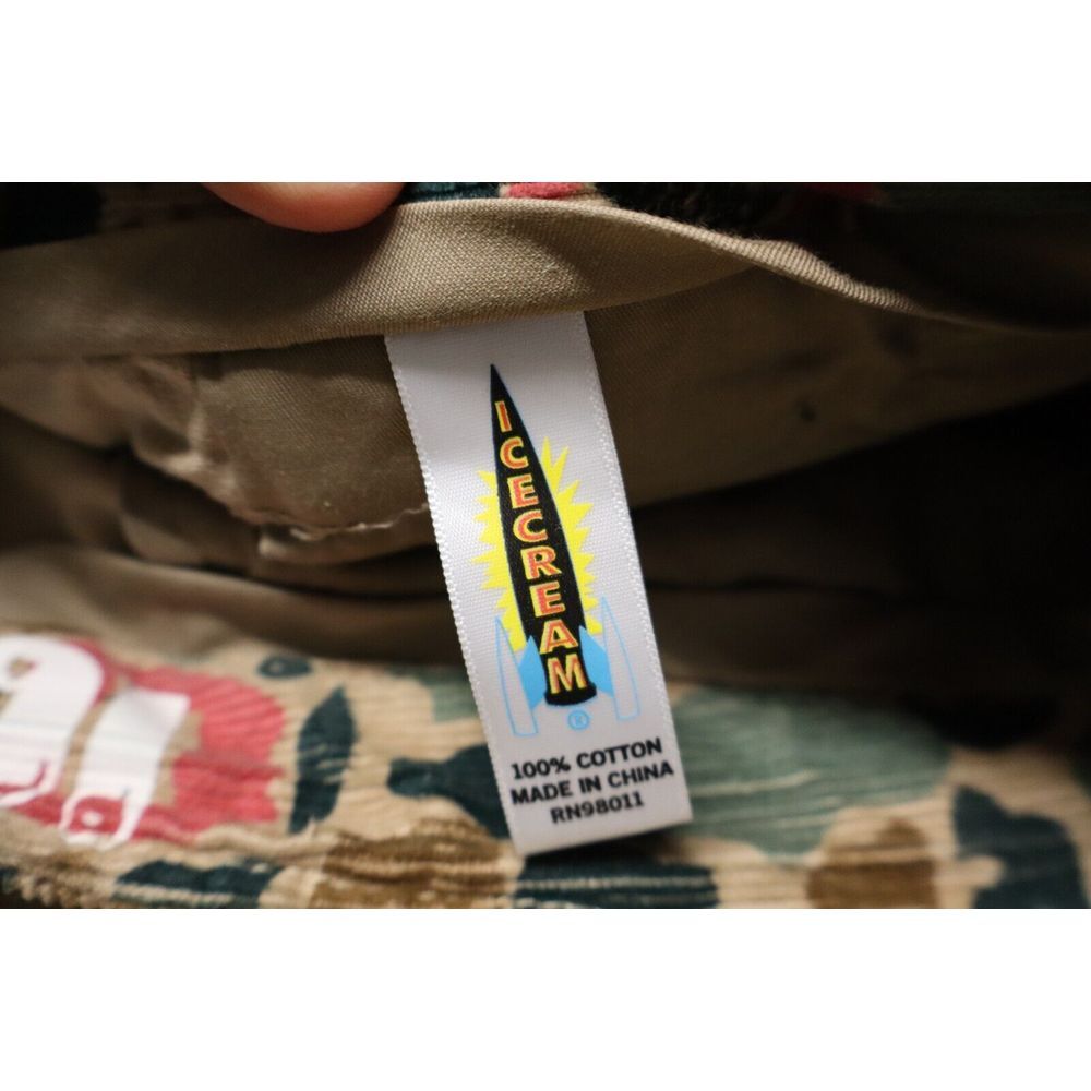 ICECREAM BBC Apple Pant 401-9106 Camo 2021 Size 40 Cargo Corduroy Green Red - Picture 6 of 13